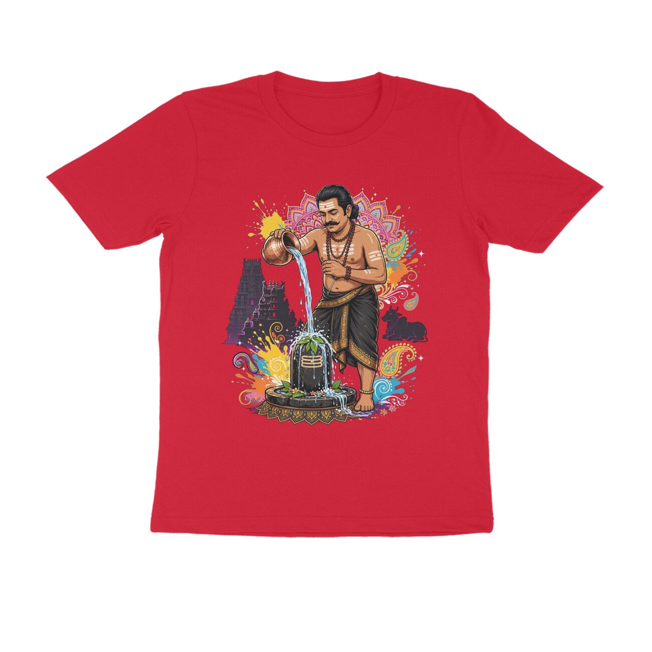 Tamil Shiva Devotee Abhishek T-Shirt | Shiva Linga Puja | Lord Shiva Bhakti & Tamil Heritage - Image 3