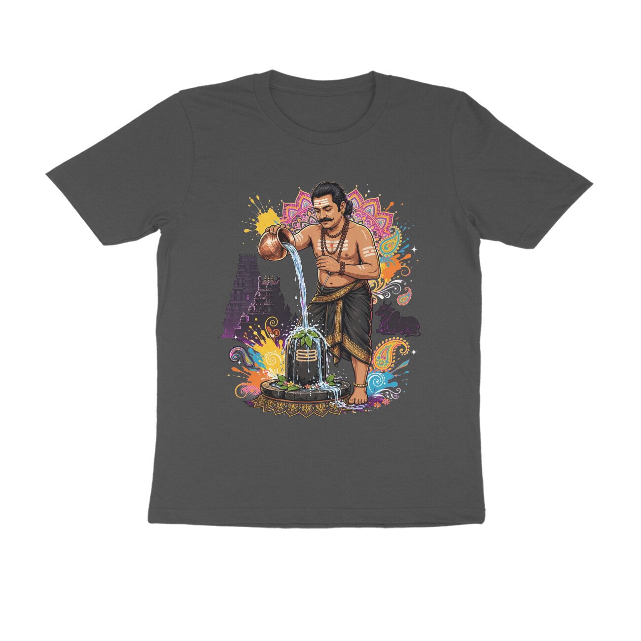 Tamil Shiva Devotee Abhishek T-Shirt | Shiva Linga Puja | Lord Shiva Bhakti & Tamil Heritage - Image 4