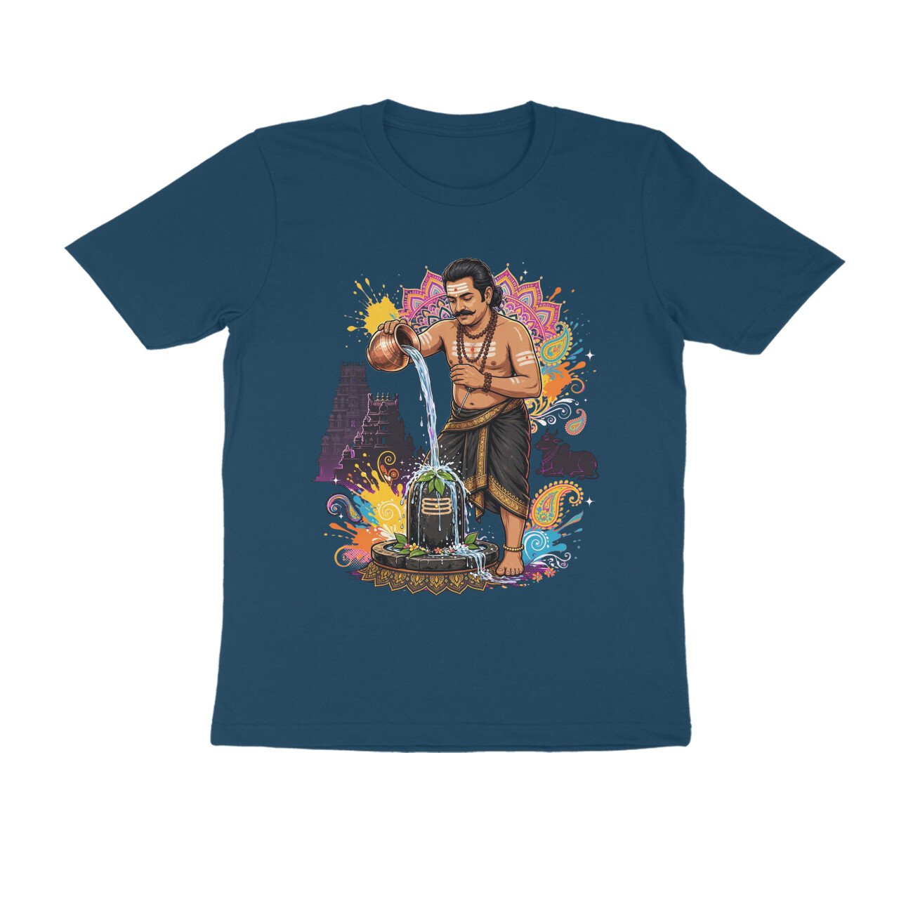 Tamil Shiva Devotee Abhishek T-Shirt | Shiva Linga Puja | Lord Shiva Bhakti & Tamil Heritage - Image 5