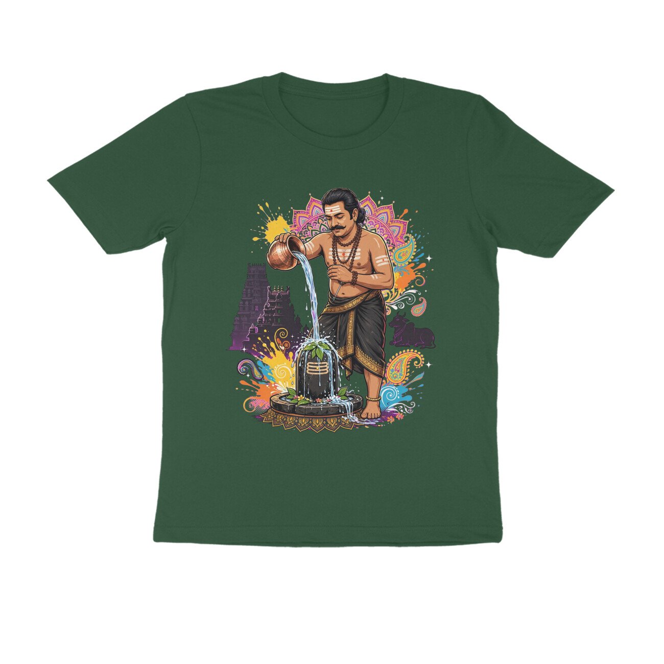 Tamil Shiva Devotee Abhishek T-Shirt | Shiva Linga Puja | Lord Shiva Bhakti & Tamil Heritage - Image 6