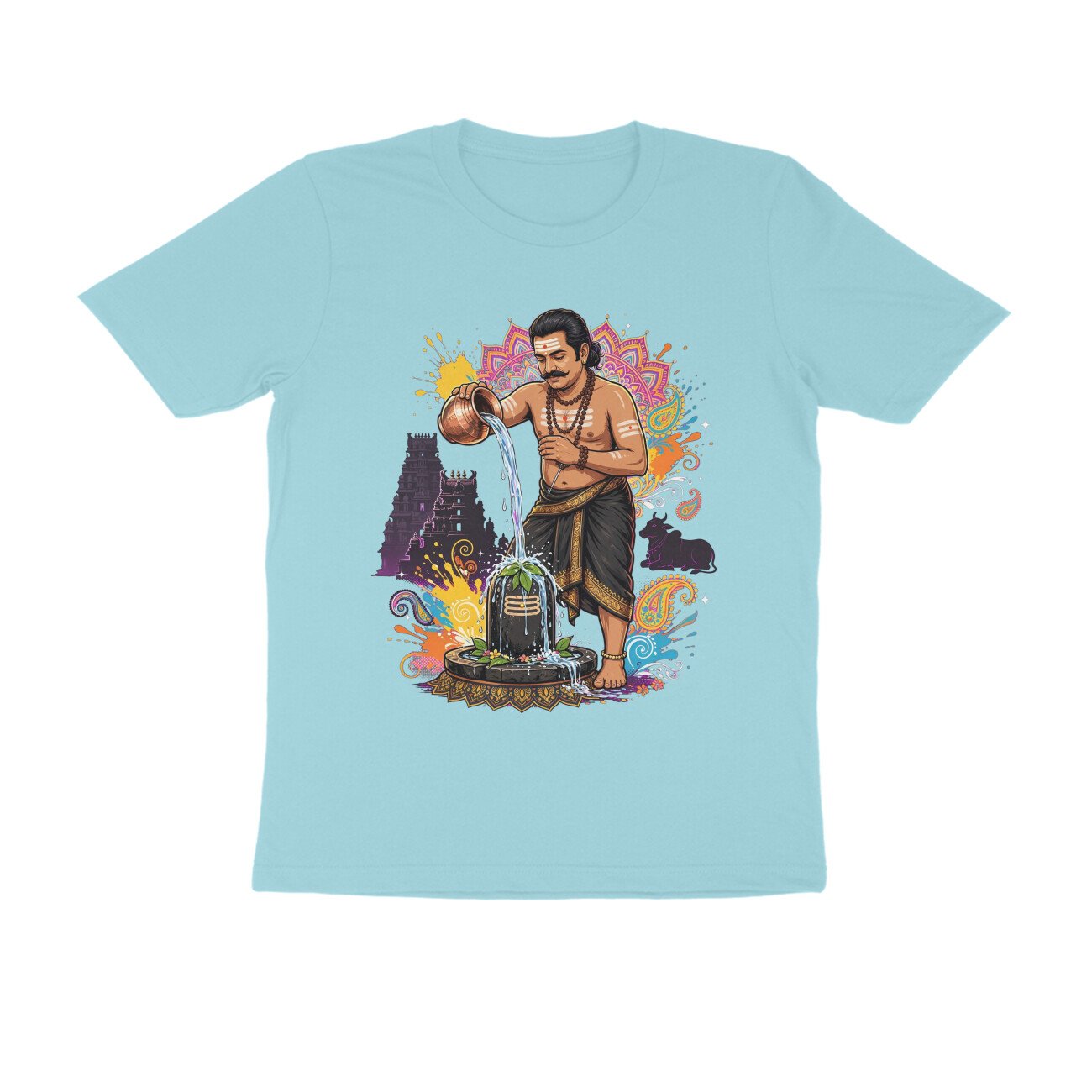 Tamil Shiva Devotee Abhishek T-Shirt | Shiva Linga Puja | Lord Shiva Bhakti & Tamil Heritage - Image 12