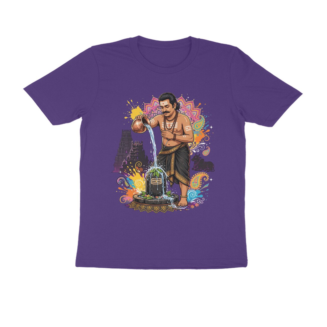 Tamil Shiva Devotee Abhishek T-Shirt | Shiva Linga Puja | Lord Shiva Bhakti & Tamil Heritage - Image 14