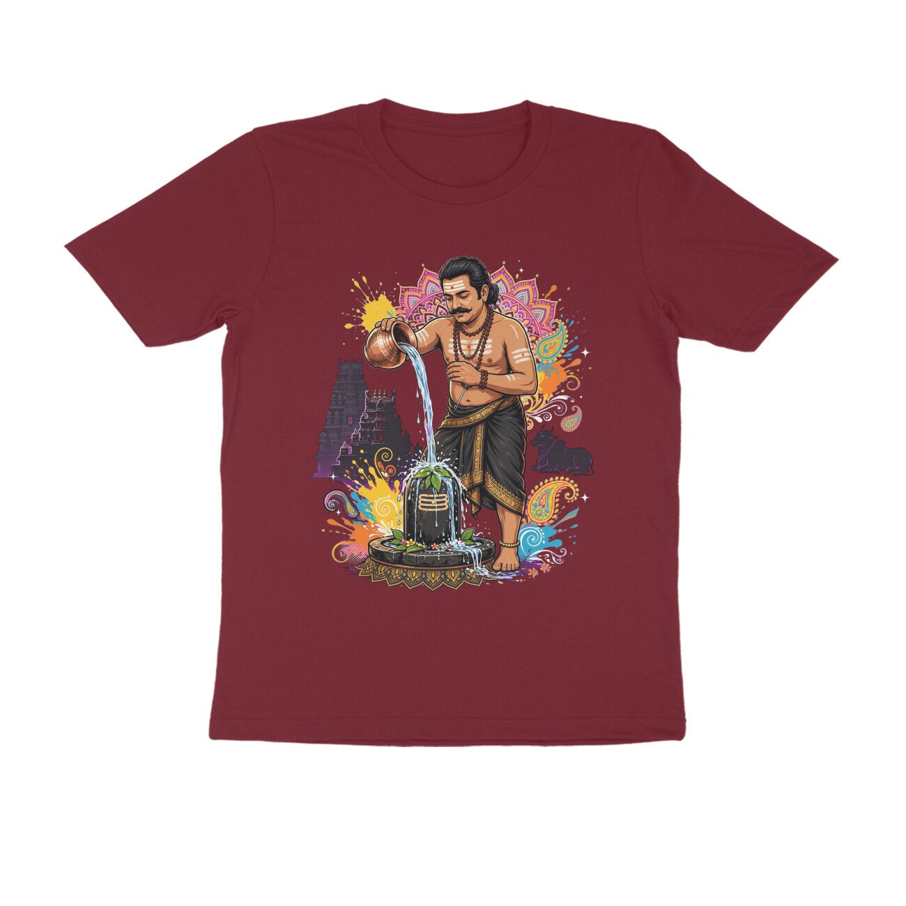 Tamil Shiva Devotee Abhishek T-Shirt | Shiva Linga Puja | Lord Shiva Bhakti & Tamil Heritage - Image 15