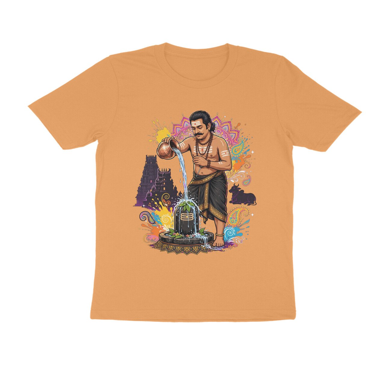 Tamil Shiva Devotee Abhishek T-Shirt | Shiva Linga Puja | Lord Shiva Bhakti & Tamil Heritage - Image 16