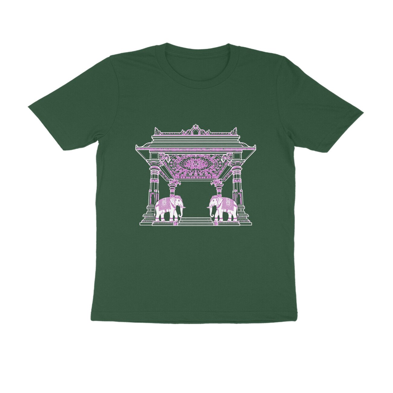 Temple Architecture Mandapa Linework T-Shirt | Indian Temple Art | South Indian Heritage Design - Image 3