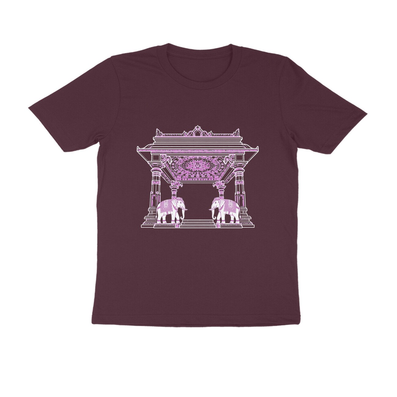 Temple Architecture Mandapa Linework T-Shirt | Indian Temple Art | South Indian Heritage Design - Image 4