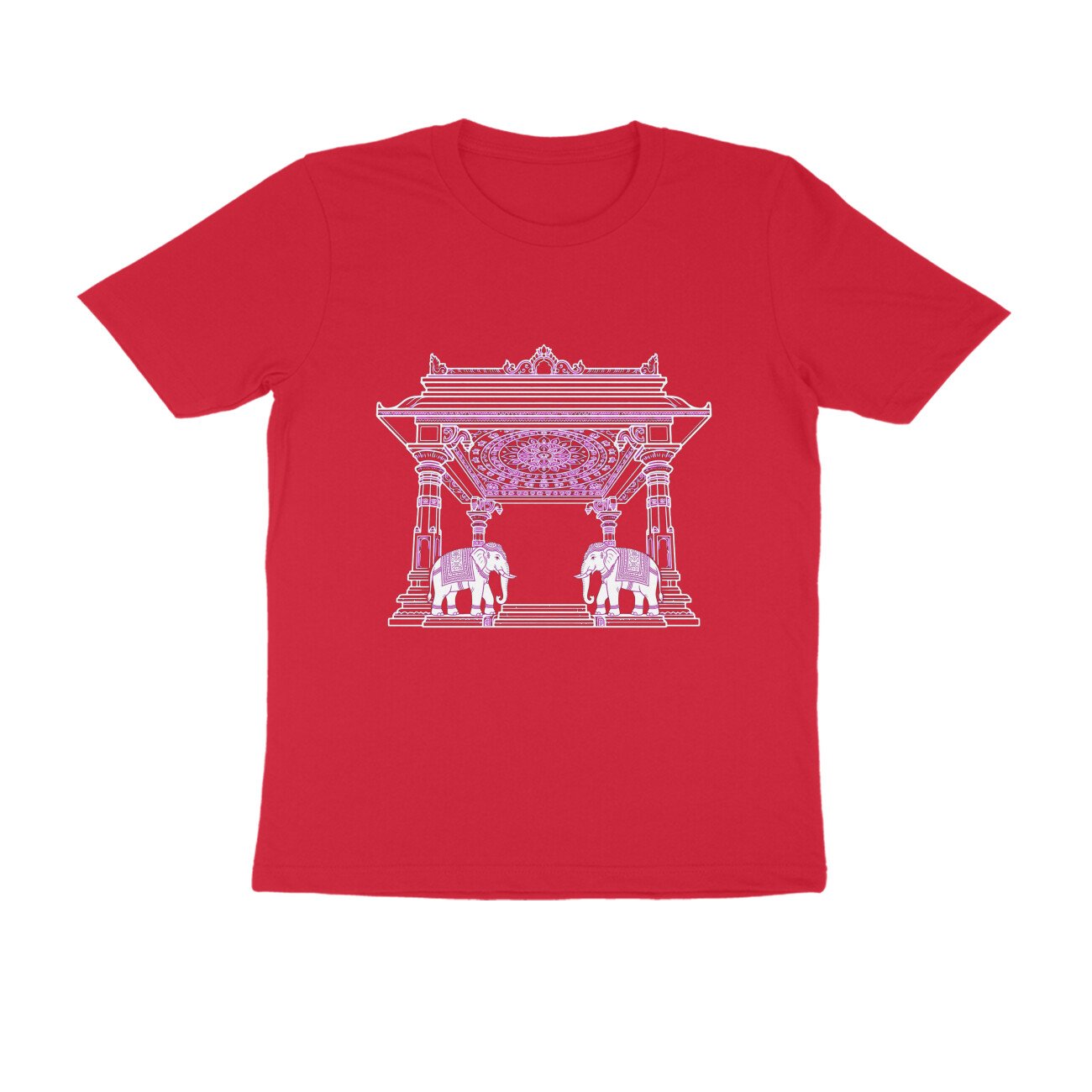 Temple Architecture Mandapa Linework T-Shirt | Indian Temple Art | South Indian Heritage Design - Image 10