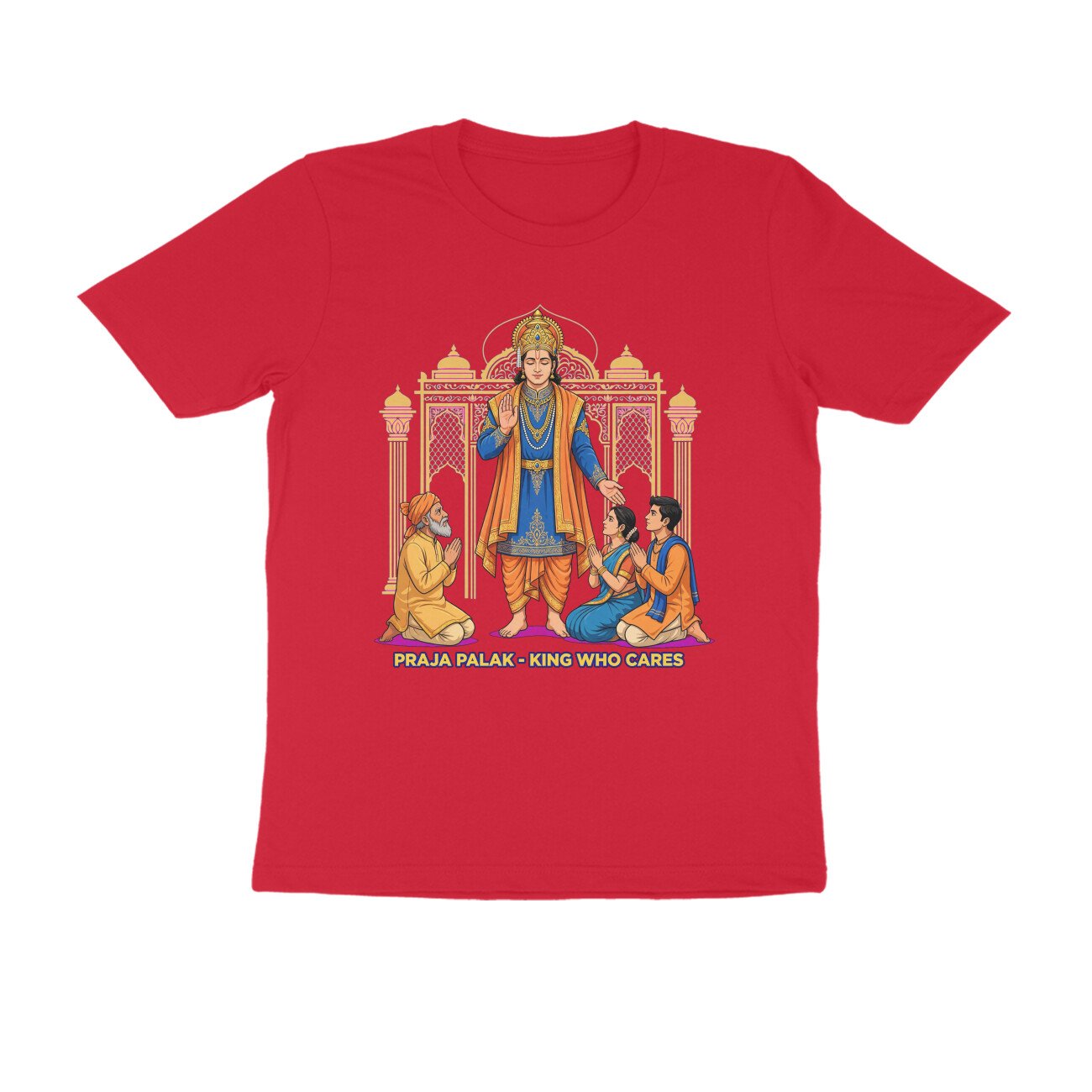 Praja Palak Shri Ram T-Shirt | प्रजापालक श्री राम | King Who Cares | Ram Rajya & Dharma - Image 3