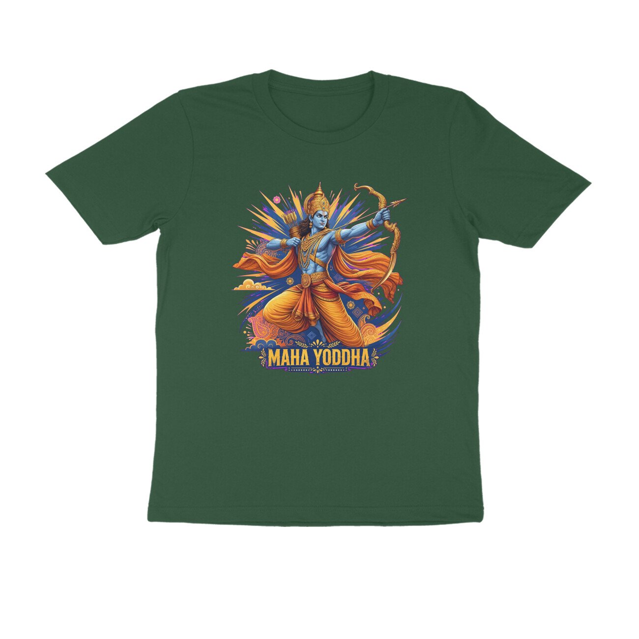 Maha Yodha Shri Ram T-Shirt | महायोद्धा श्री राम | Fighting Adharma | Ram Bhakti Warrior Design - Image 3