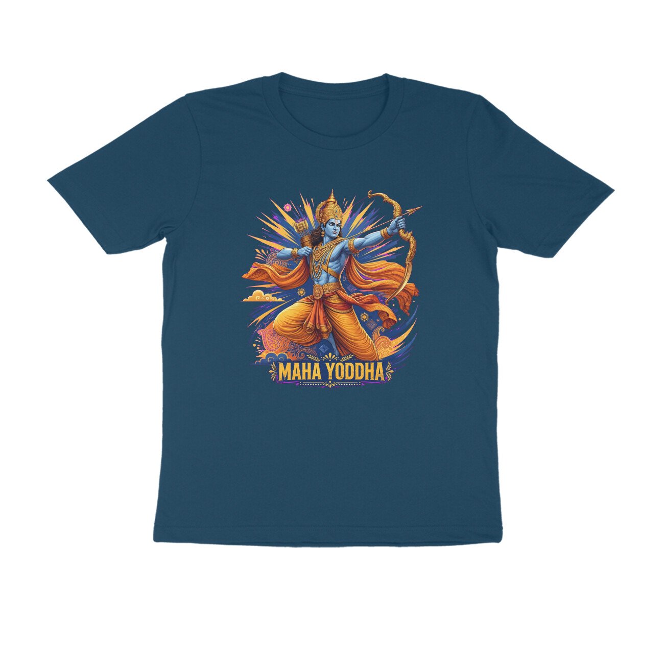 Maha Yodha Shri Ram T-Shirt | महायोद्धा श्री राम | Fighting Adharma | Ram Bhakti Warrior Design - Image 4