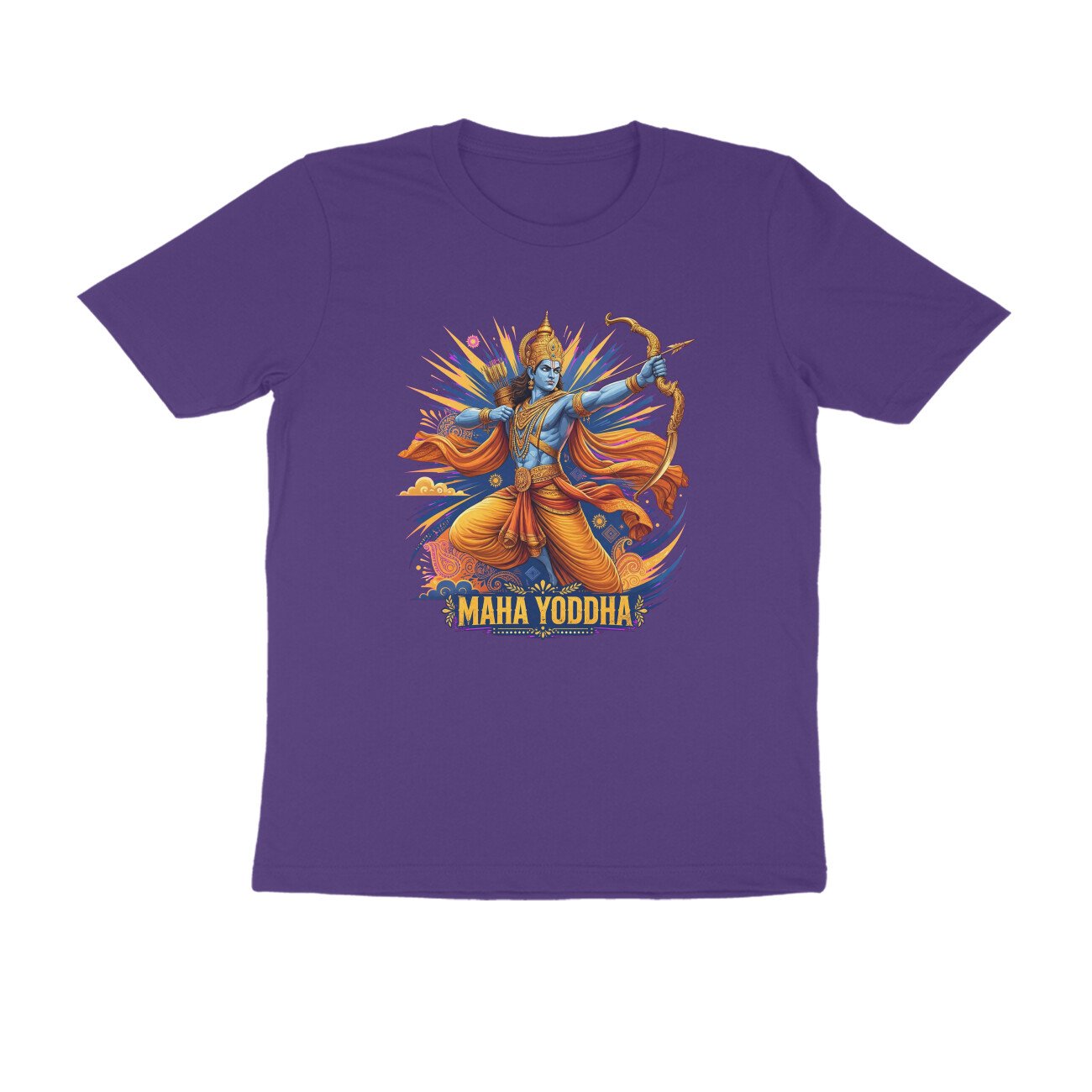 Maha Yodha Shri Ram T-Shirt | महायोद्धा श्री राम | Fighting Adharma | Ram Bhakti Warrior Design - Image 7