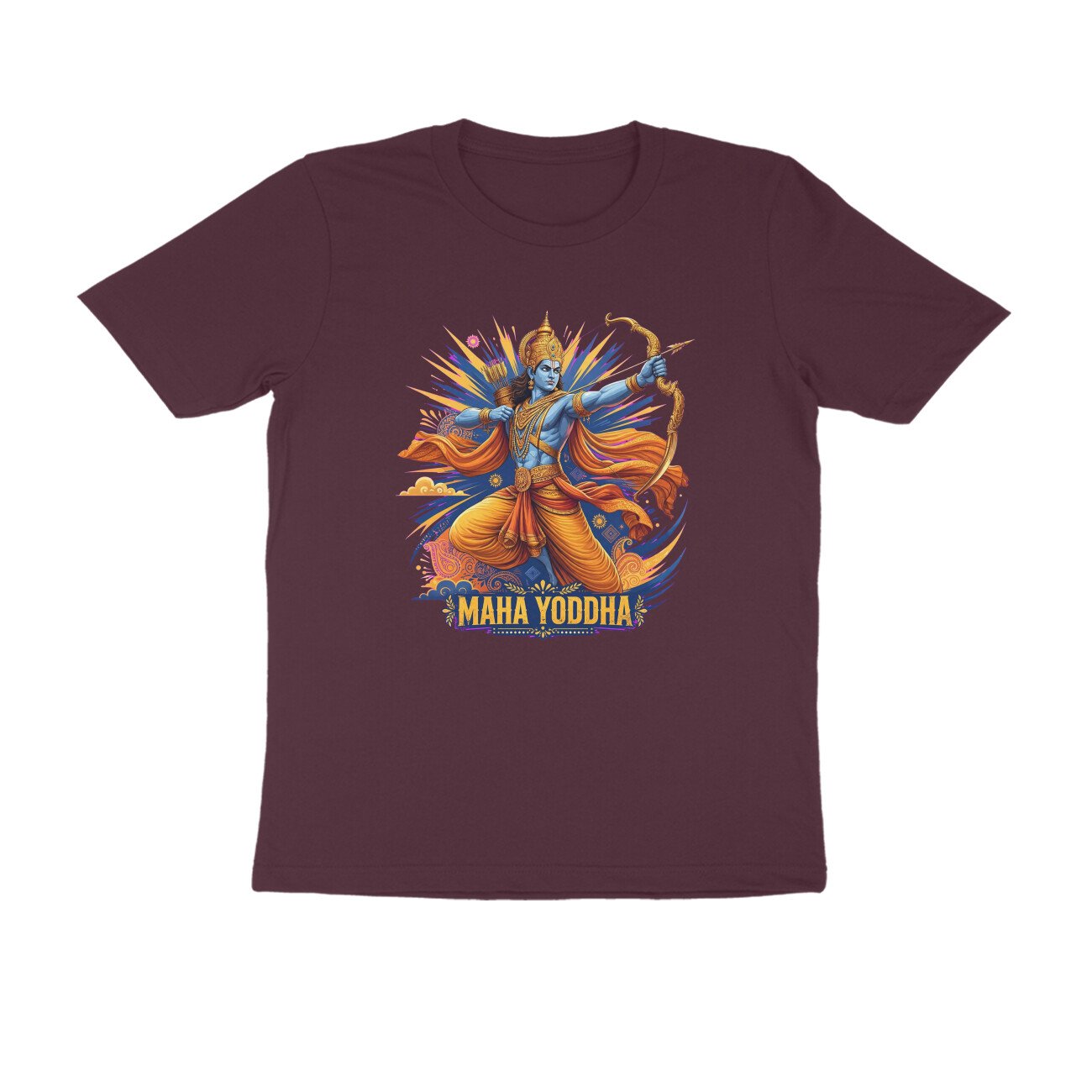 Maha Yodha Shri Ram T-Shirt | महायोद्धा श्री राम | Fighting Adharma | Ram Bhakti Warrior Design - Image 11