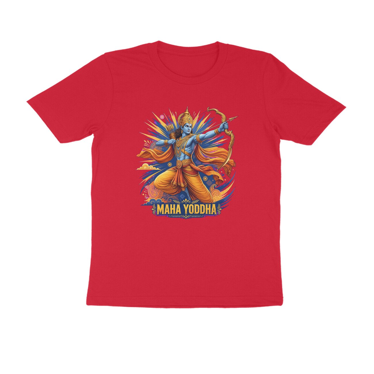 Maha Yodha Shri Ram T-Shirt | महायोद्धा श्री राम | Fighting Adharma | Ram Bhakti Warrior Design - Image 13
