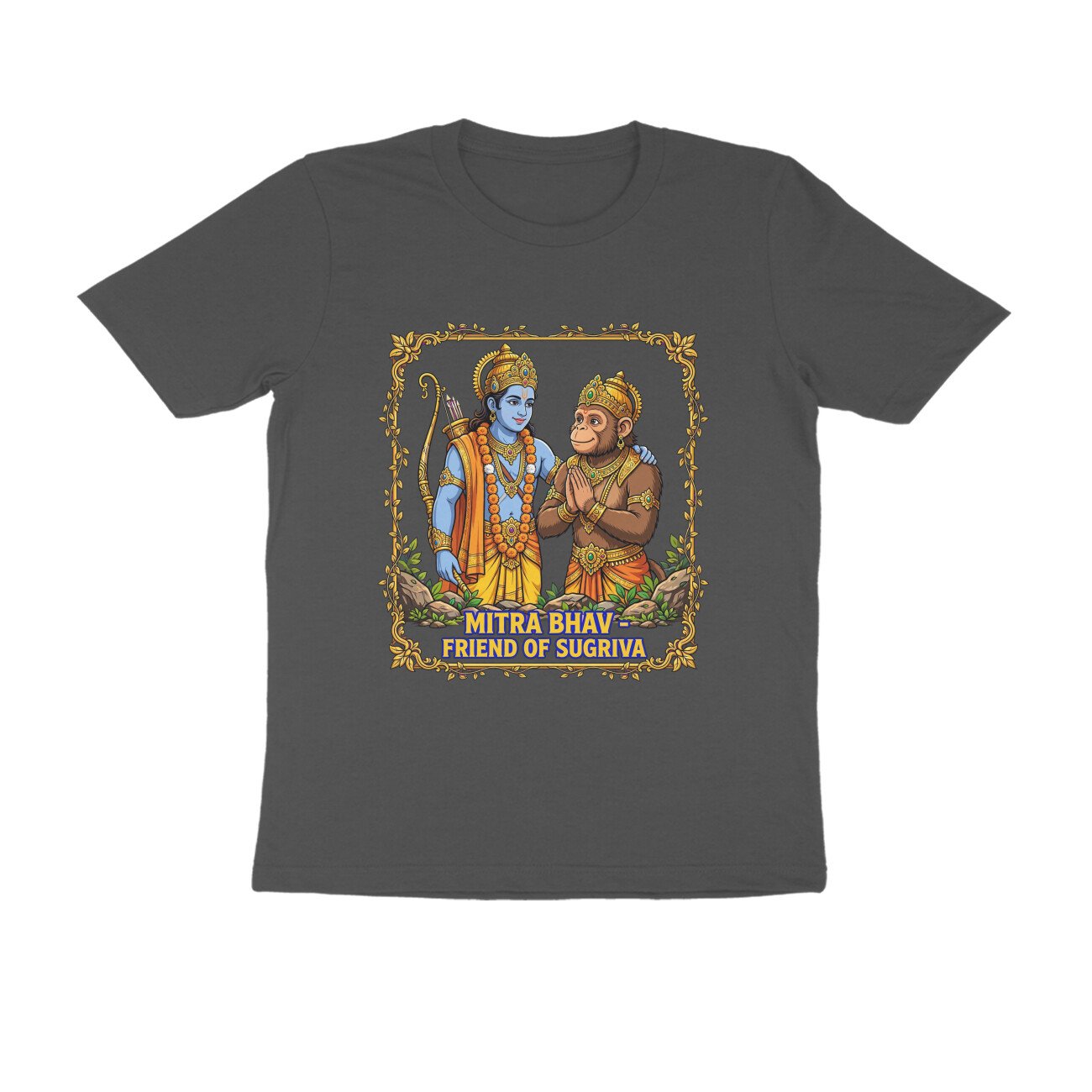 Mitra Bhav Shri Ram T-Shirt | मित्र भाव श्री राम | Ram & Sugriva Friendship | Ramayana - Image 3