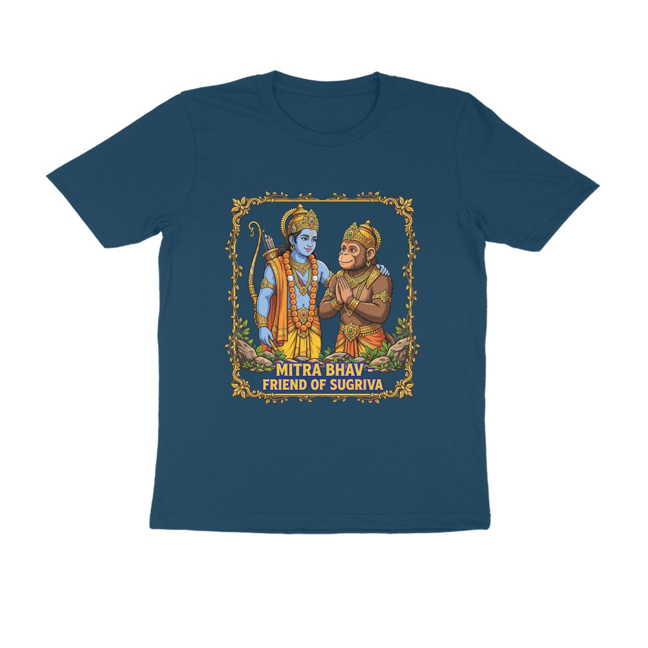 Mitra Bhav Shri Ram T-Shirt | मित्र भाव श्री राम | Ram & Sugriva Friendship | Ramayana - Image 4