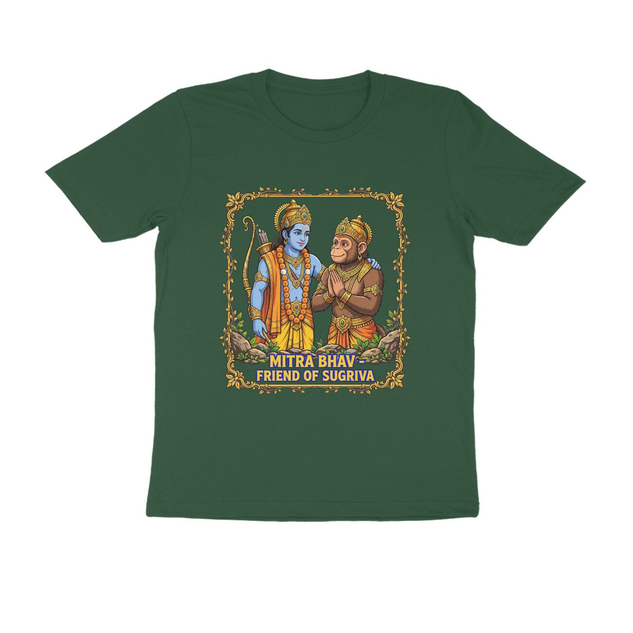 Mitra Bhav Shri Ram T-Shirt | मित्र भाव श्री राम | Ram & Sugriva Friendship | Ramayana - Image 5