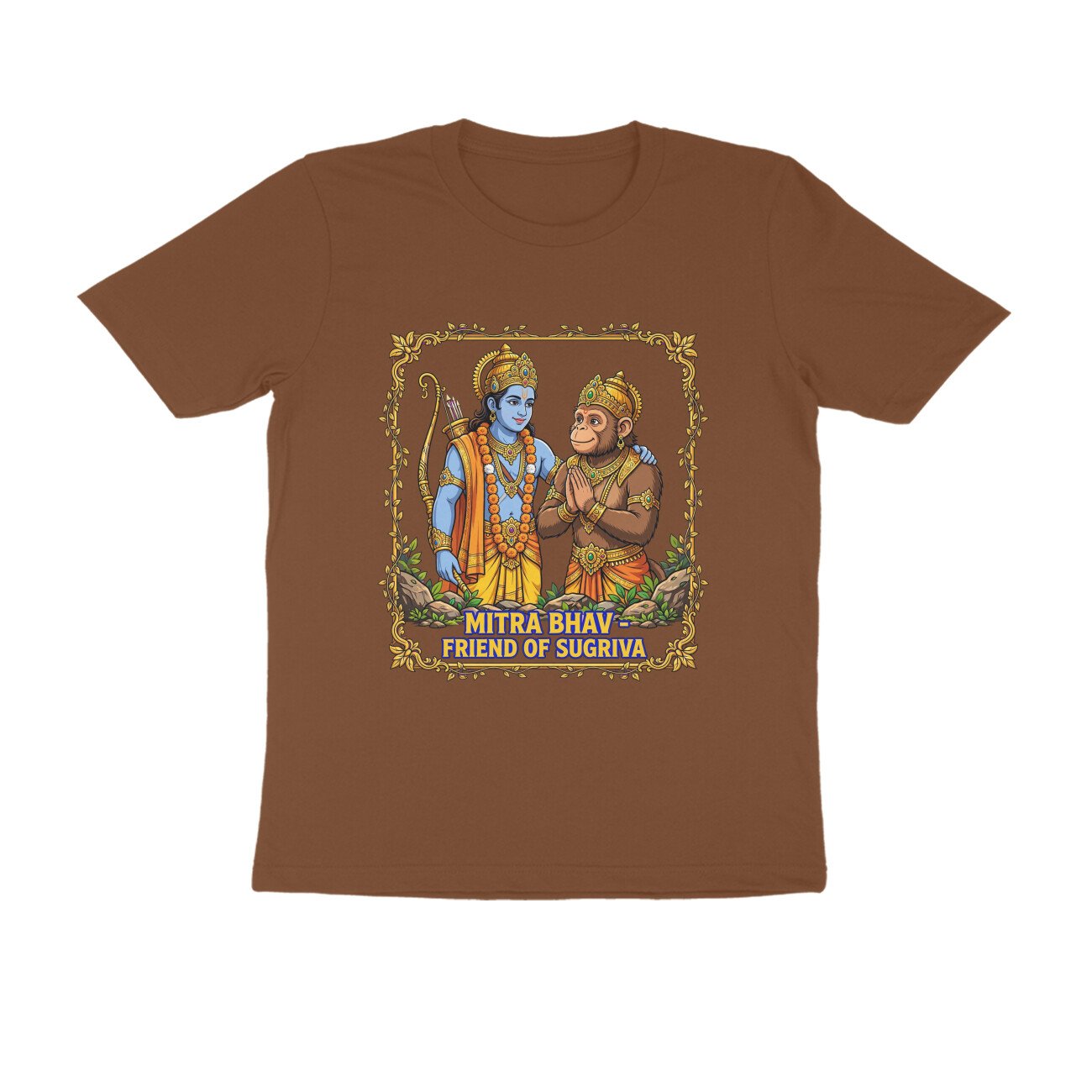 Mitra Bhav Shri Ram T-Shirt | मित्र भाव श्री राम | Ram & Sugriva Friendship | Ramayana - Image 6