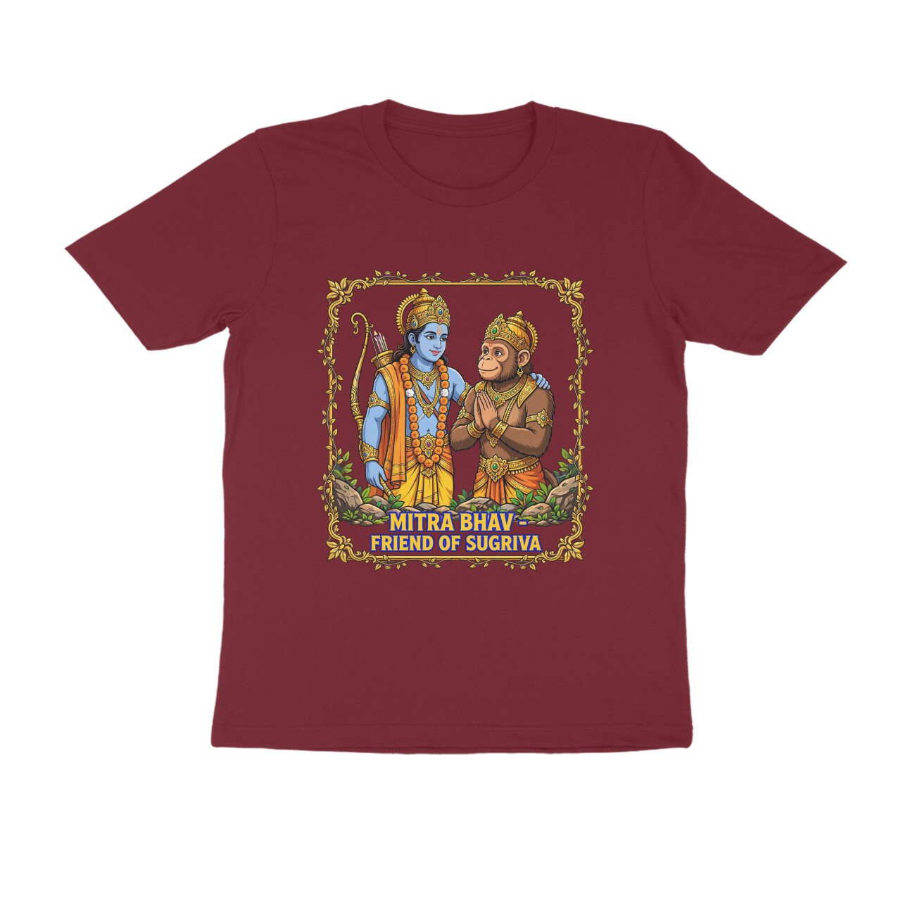 Mitra Bhav Shri Ram T-Shirt | मित्र भाव श्री राम | Ram & Sugriva Friendship | Ramayana - Image 7