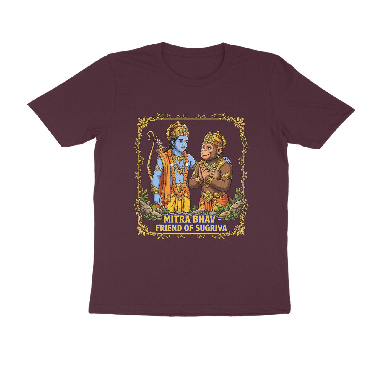 Mitra Bhav Shri Ram T-Shirt | मित्र भाव श्री राम | Ram & Sugriva Friendship | Ramayana - Image 9
