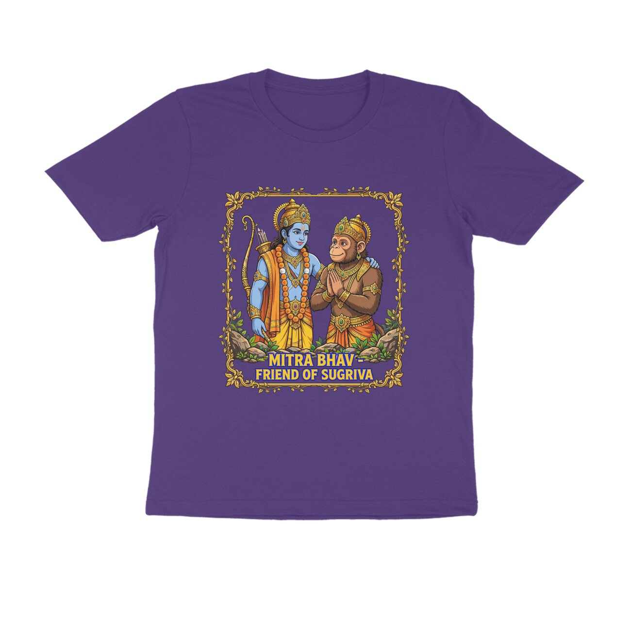 Mitra Bhav Shri Ram T-Shirt | मित्र भाव श्री राम | Ram & Sugriva Friendship | Ramayana - Image 11